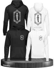 Vintage Wunschjahr mit Initialien schwarz-weiß