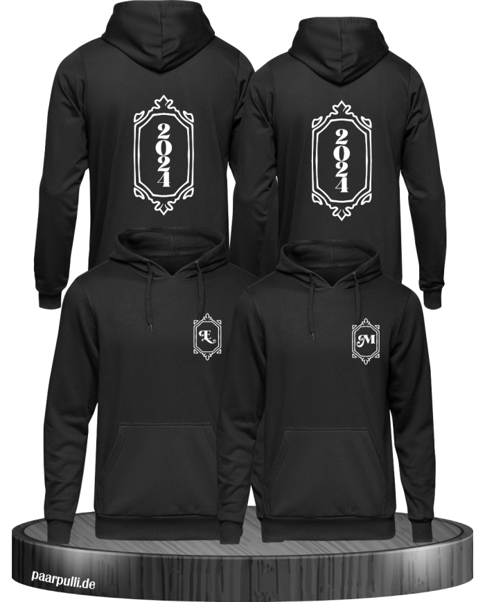 Vintage Wunschjahr mit Initialien schwarz-weiß