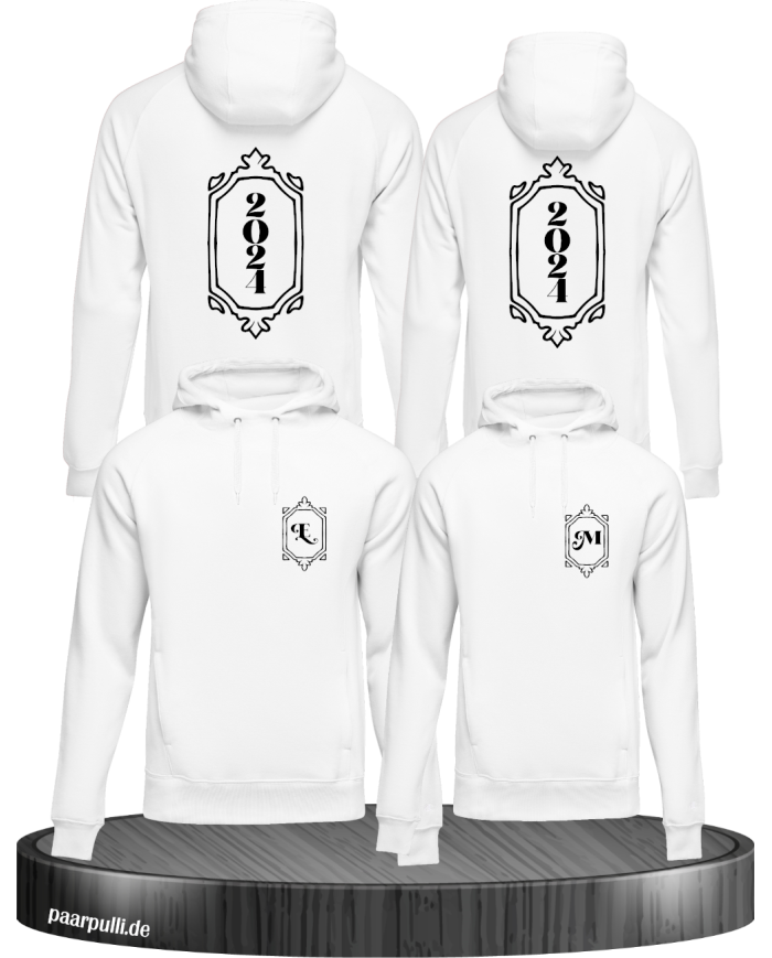 Vintage Wunschjahr mit Initialien weiß