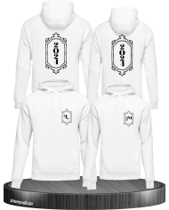 Vintage Wunschjahr mit Initialien weiß