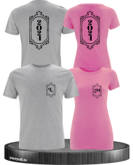 Vintage Wunschjahr mit Initialien grau-rosa