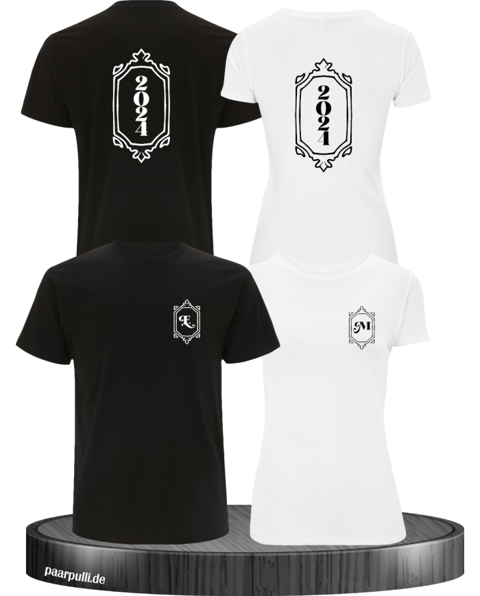 Vintage Wunschjahr mit Initialien schwarz-weiß