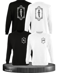 Vintage Wunschjahr mit Initialien schwarz-weiß