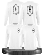 Vintage Wunschjahr mit Initialien weiß