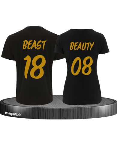 Beast Beauty Partnerlook schwarz gold