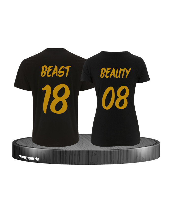 Beast Beauty Partnerlook schwarz gold