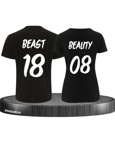 Beast and Beauty Partnerlook Set mit Wunschzahl