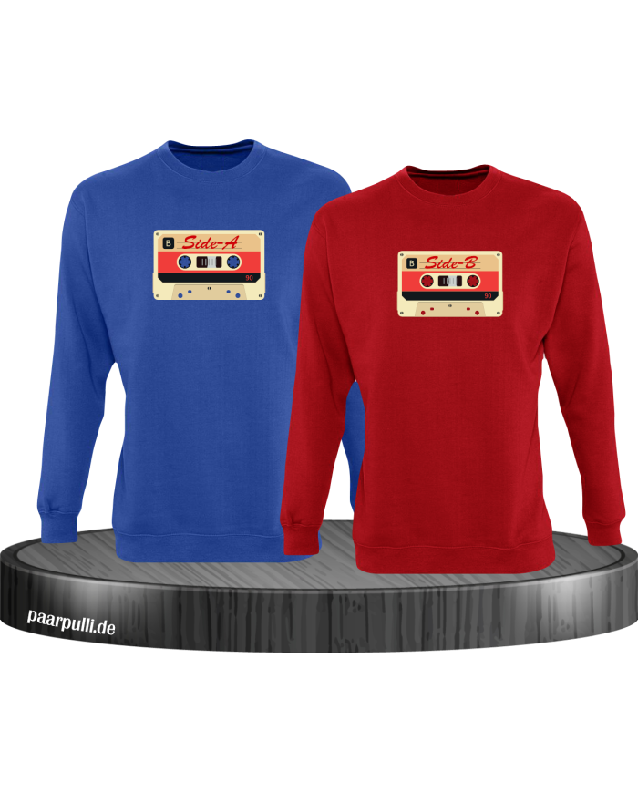 Retro Kassetten Set blau-rot