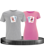King Queen Poker Set grau-rosa
