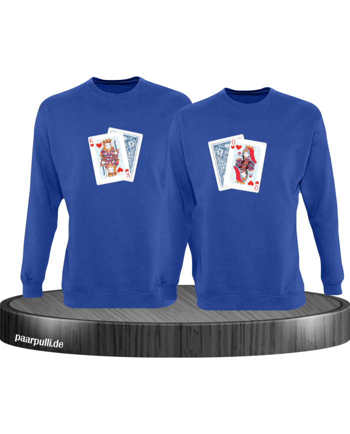 King Queen Poker Set blau