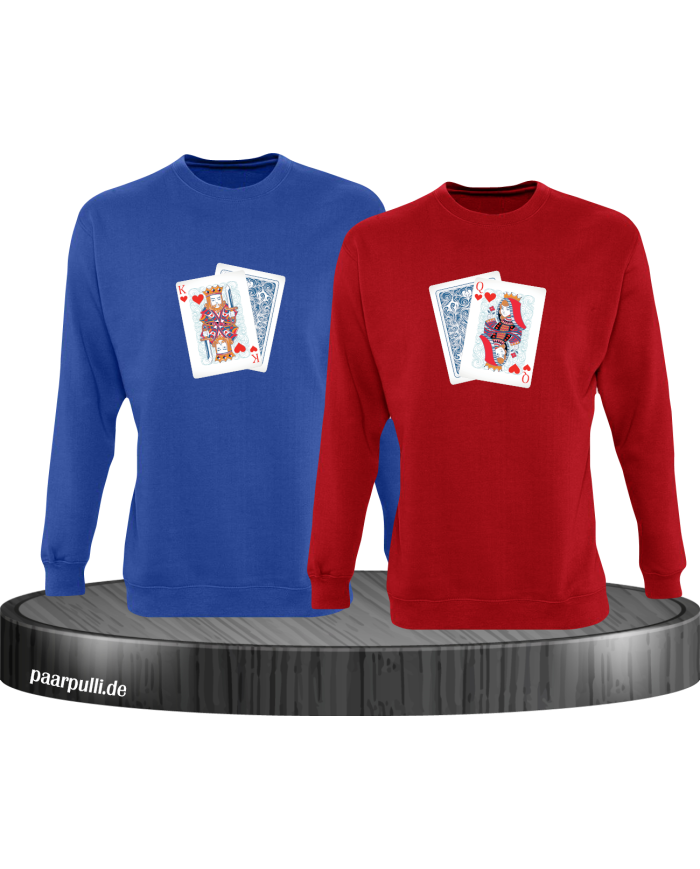 King Queen Poker Set blau-rot