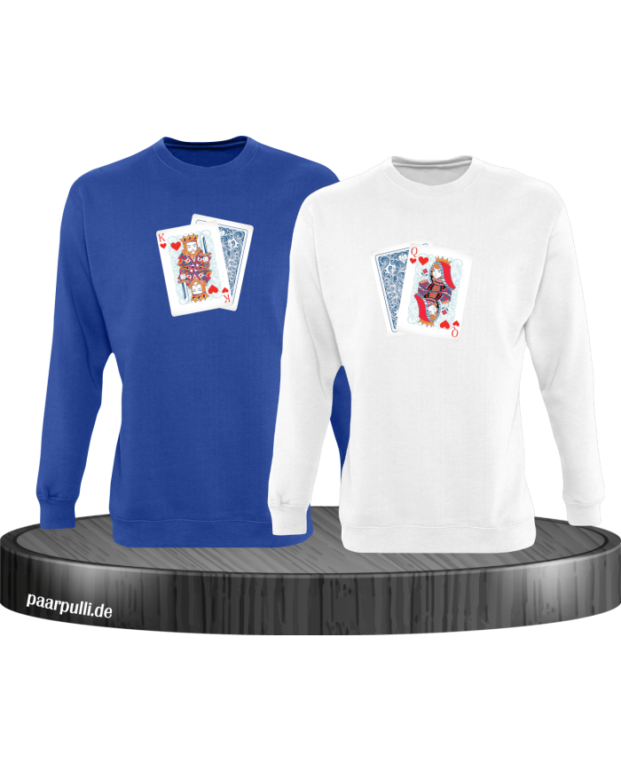 King Queen Poker Set blau-weiß