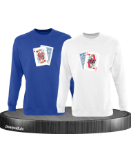 King Queen Poker Set blau-weiß