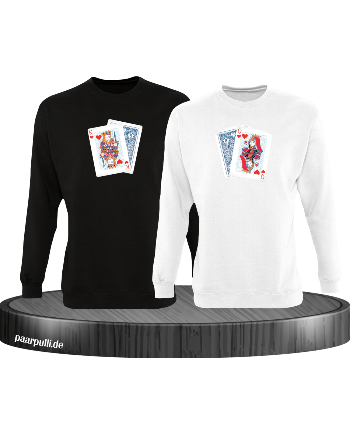 King Queen Poker Set schwarz-weiß