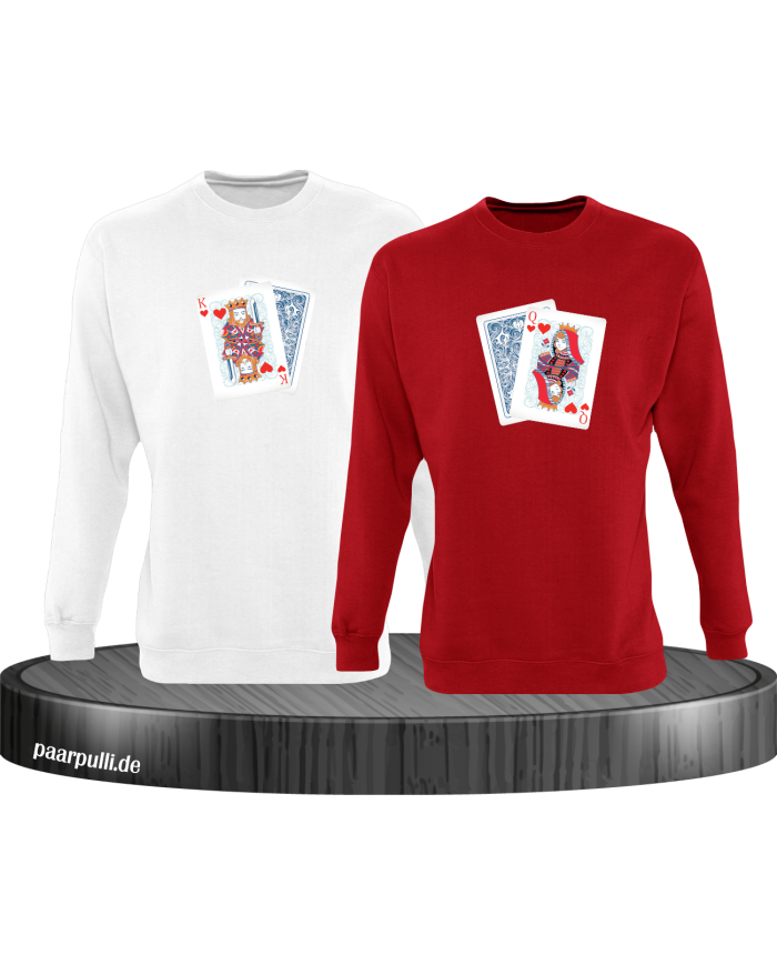 King Queen Poker Set weiß-rot