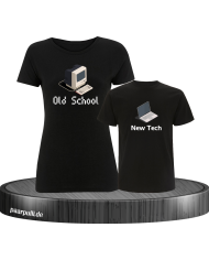 Old School New Tech Mutter und Kind T-Shirt Set
