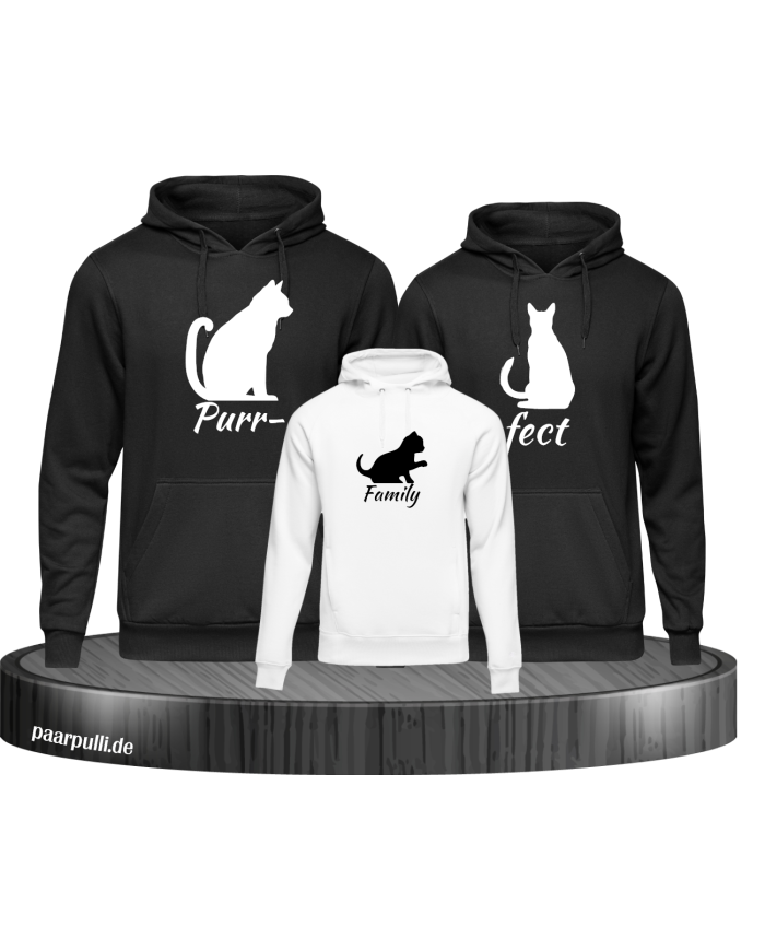 Purrfect Family 3er Set schwarz-weiß
