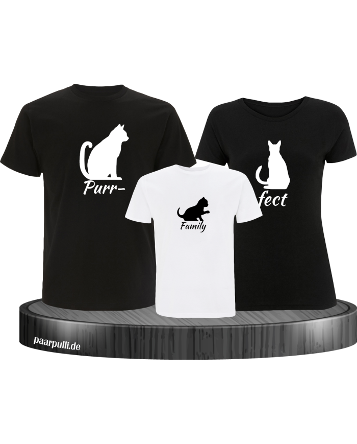 Purrfect Family 3er Set schwarz-weiß