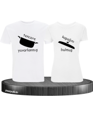 Tencere Yuvarlanmis, Kapagini Bulmus Couple T-Shirt