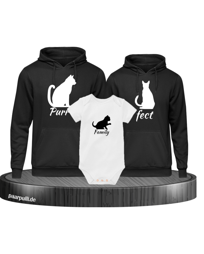 Purrfect Family 3er Set schwarz-weiß