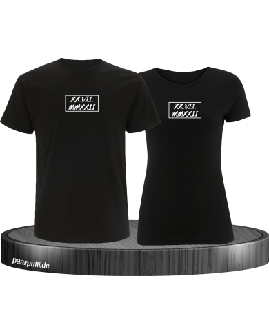 Römische Wunschdatum in Rahmen Set schwarz Römische Wunschdatum in Rahmen Set schwarz