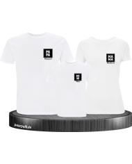 Papa Mama Mini mit Personalisierte Namen Set weiß