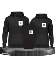 Papa Mama Mini mit Personalisierte Namen Set schwarz