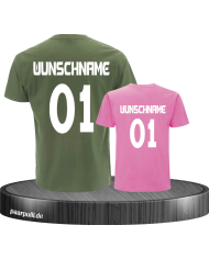 Vater Tochter Set  mit Wunschnamen und Zahl