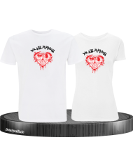 Wunschdatum in römischen Zahlen mit Herz Set weiß