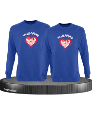 Wunschdatum in römischen Zahlen mit Herz blau