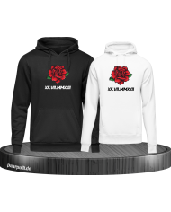 Römisches Wunschdatum mit Rose Set schwarz-weiß