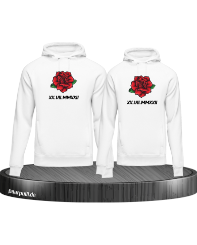Römisches Wunschdatum mit Rose Set weiß Römisches Wunschdatum mit Rose Set weiß