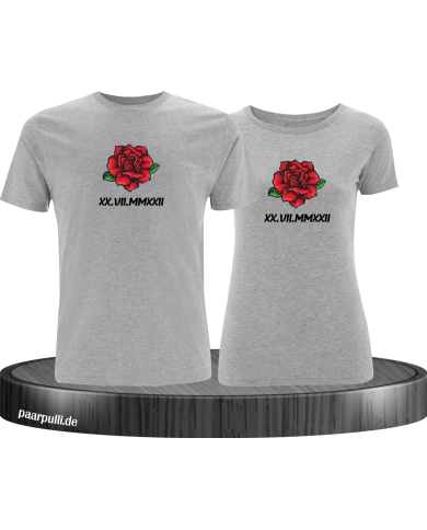 Römische Wunschdatum mit Rose Set grau Römische Wunschdatum mit Rose Set grau