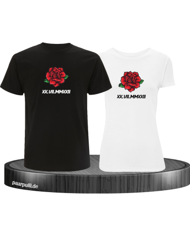 Römische Wunschdatum mit Rose Set schwarz-weiß Römische Wunschdatum mit Rose Set schwarz-weiß