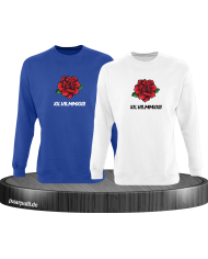 Römisches Wunschdatum mit Rose Set blau-weiß