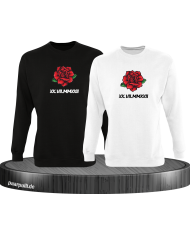 Römisches Wunschdatum mit Rose Set schwarz-weiß