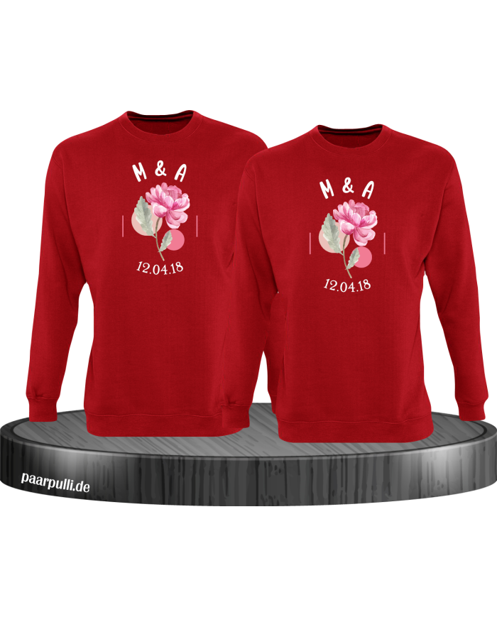 Wunschdatum mit Initialen Sweatshirt Set
