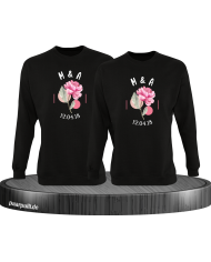 Wunschdatum mit Initialen Set schwarz