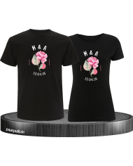 Wunschdatum mit Initialen Set schwarz