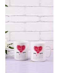 Kalender mit Wunschnamen Tassen-Set