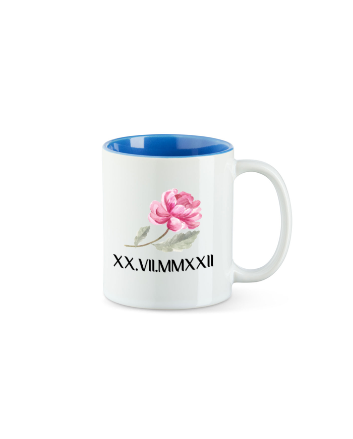 Wunschdatum in römischen Zahlen blau