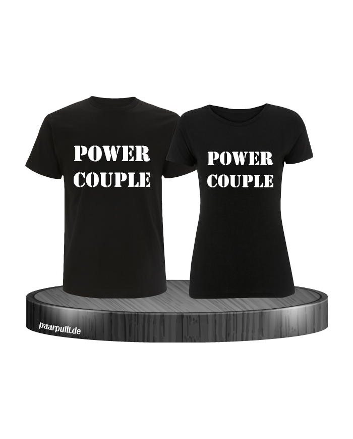 Power Couple TShirt Set in schwarz