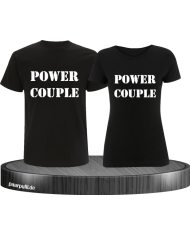 Power Couple TShirt Set in schwarz