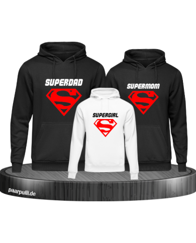 Superfamilie Hoodie schwarz-weiß Superfamilie Hoodie schwarz-weiß
