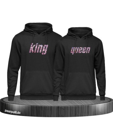 King Queen Blumenmuster schwarz King Queen Blumenmuster schwarz