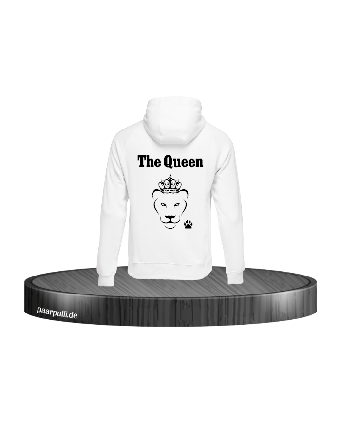 Queen Löwe Hoodie weiß in Größe L