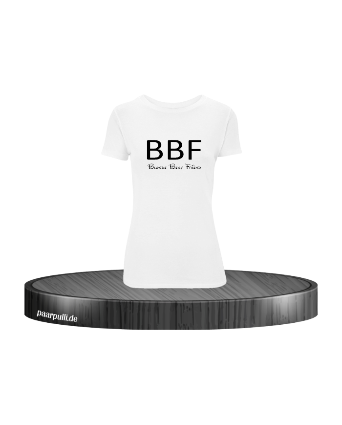 BBF Blonde Best Friend Damen T-Shirt weiß Größe L
