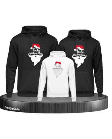 Frohe Weihnachten Comic Hoodie schwarz-weiß Frohe Weihnachten Comic Hoodie schwarz-weiß
