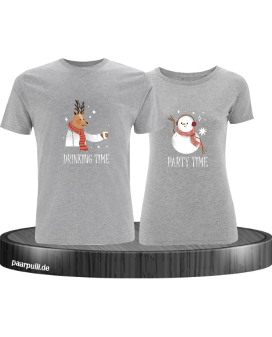 Drinking Time Party Time Shirt grau Drinking Time Party Time Shirt grau