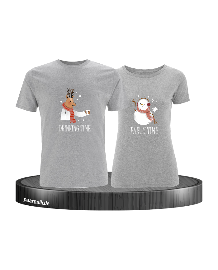 Drinking Time Party Time Shirt grau